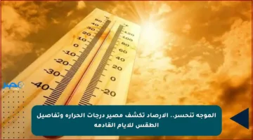 الموجة تنحسر.. الأرصاد تكشف مصير درجات الحرارة وتفاصيل الطقس للأيام القادمة